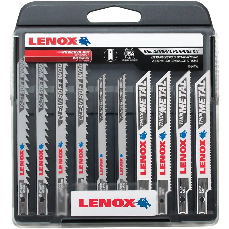 Lenox 10-Piece U-Shank Jigsaw Blade Set – General Purpose Assortment 1