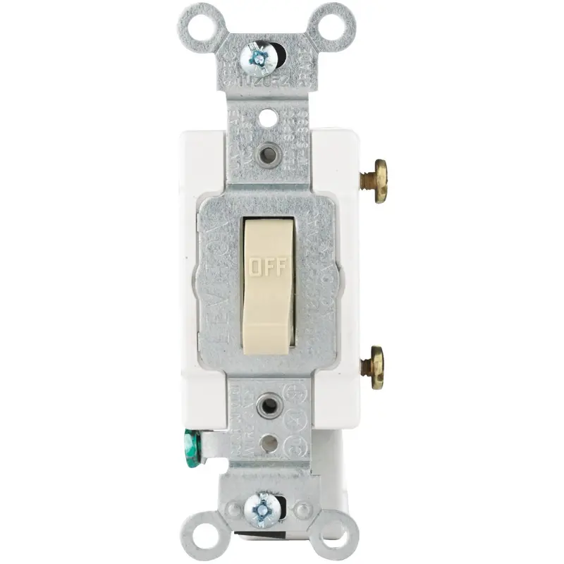 Leviton Commercial Toggle Switch – 15-Amp, Single-Pole, Ivory Finish 1