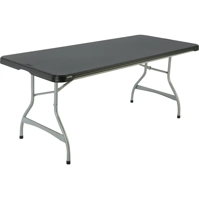 Lifetime Commercial Folding Table – 6 Ft X 30 In, Black, Stackable 1
