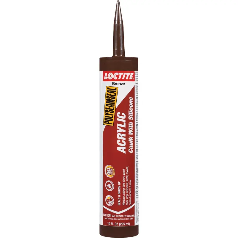 Loctite Polyseamseal Acrylic Caulk – 10 Oz Bronze-Tinted Silicone-Enhanced Sealant 1
