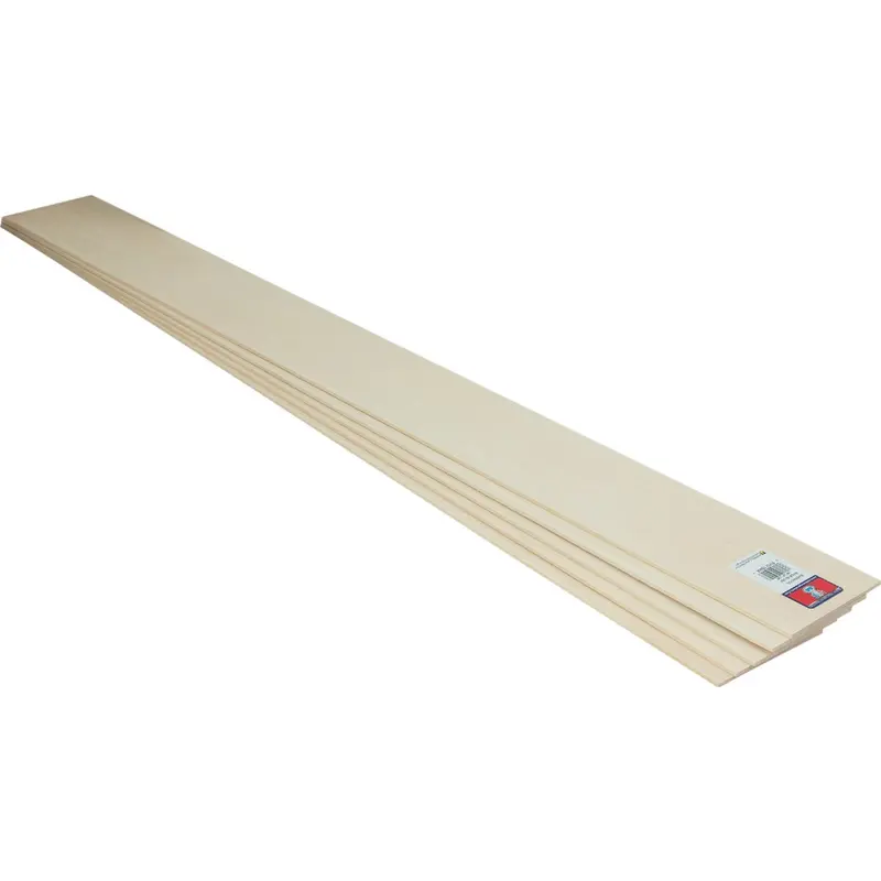Midwest Products 1/16" X 3" X 3 Ft Basswood Strip For Crafts & Modeling 1