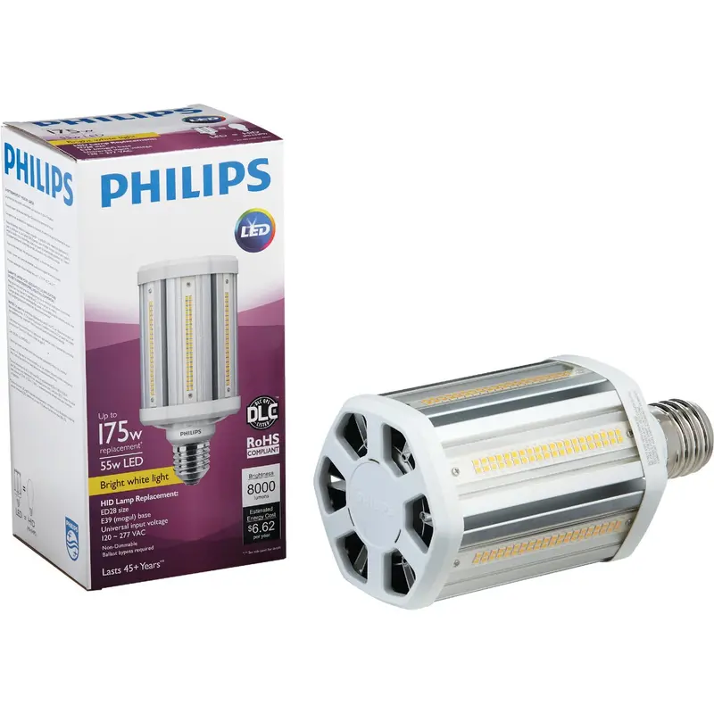 Philips Trueforce Led Corn Cob Bulb – 55W, Mogul Base, High-Output Clear Light 1