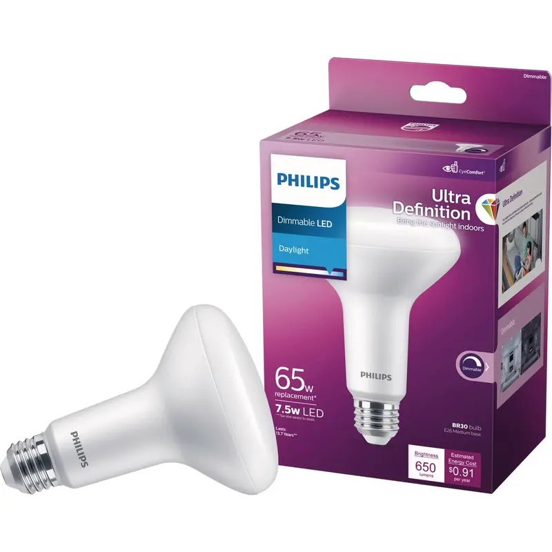 Philips Ultra Definition Br30 Led Floodlight – 65W Equivalent, Daylight, Dimmable, Medium Base 1
