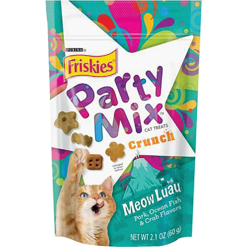 Purina Party Mix Meow Luau Cat Treats – Pork, Ocean Fish & Crab Flavor (2.1 Oz) 1