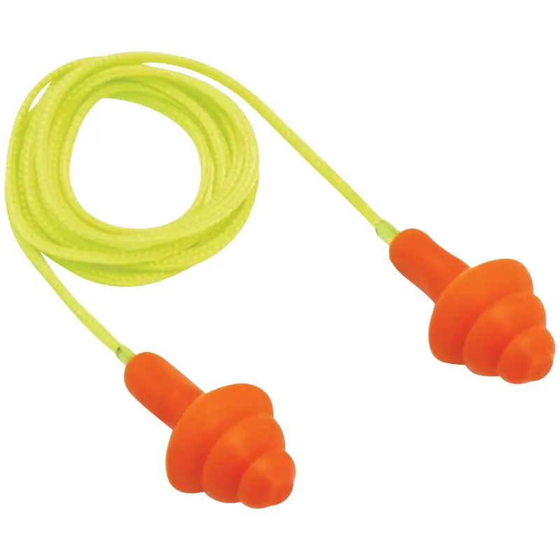 Pyramex Corded Rubber Earplugs – 24 Db Noise Reduction, 50-Pack 1
