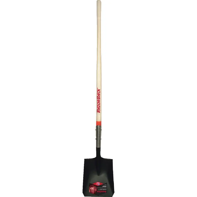 Razor-Back Rolled Step Shovel – 48-Inch Wood Handle, Square Point 1