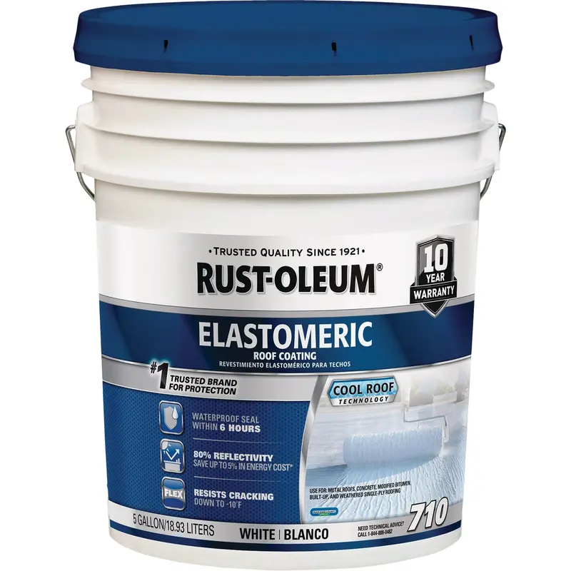 Rust-Oleum Roof Coating – 710 Series, 5 Gal., White Elastomeric, 10-Year Protection 1