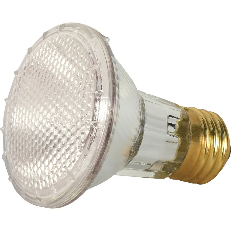 Satco Par20 Halogen Floodlight Bulb – 50W Equivalent, Clear Glass, Medium Base, Warm Light Output 1