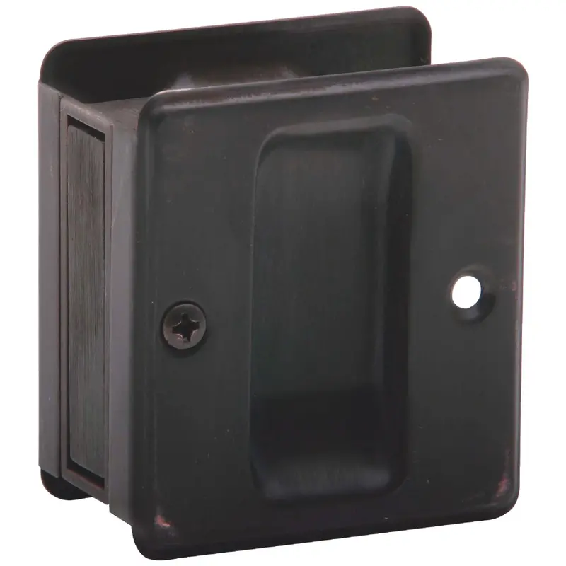 Schlage Aged Bronze Pocket Door Pull – Passage Function, Modern Slim Profile Hardware 1