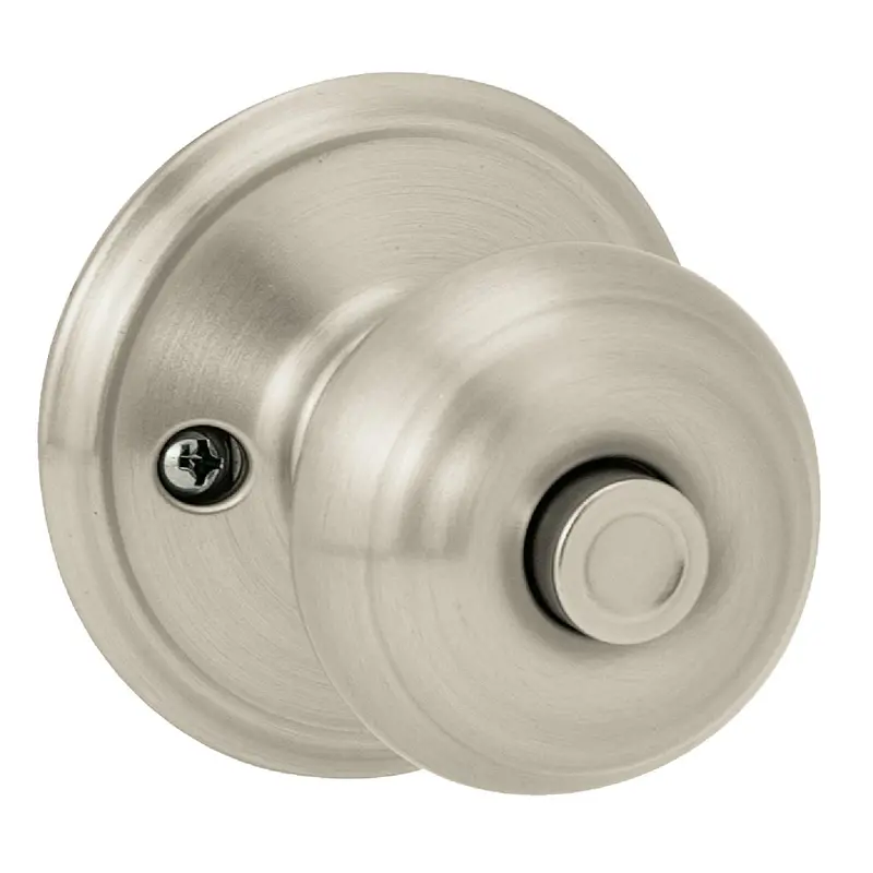 Schlage Georgian Bed & Bath Knob – Satin Nickel Finish 1
