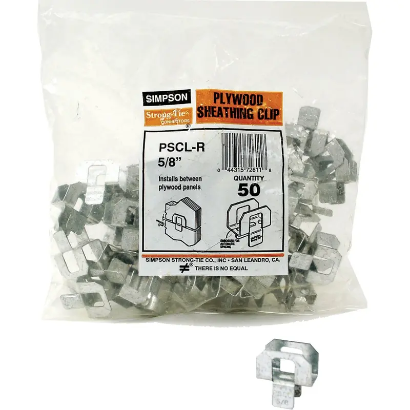 Simpson Strong-Tie Galvanized Plywood Clip – 5/8" × 20-Gauge (50-Pack) 1