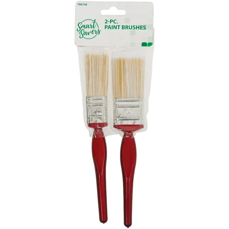 Smart Savers Polyester Paint Brush Set – 1" And 1-1/2" Flat Brushes (2-Pack) 1