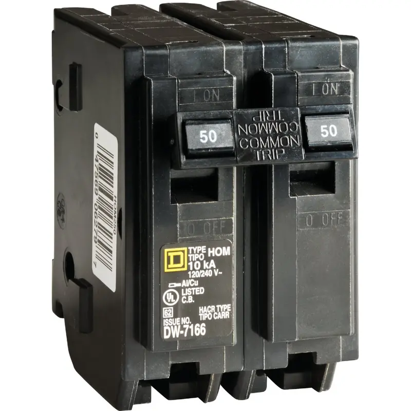 Square D Homeline 50-Amp Double-Pole Standard Thermal-Magnetic Circuit Breaker 1