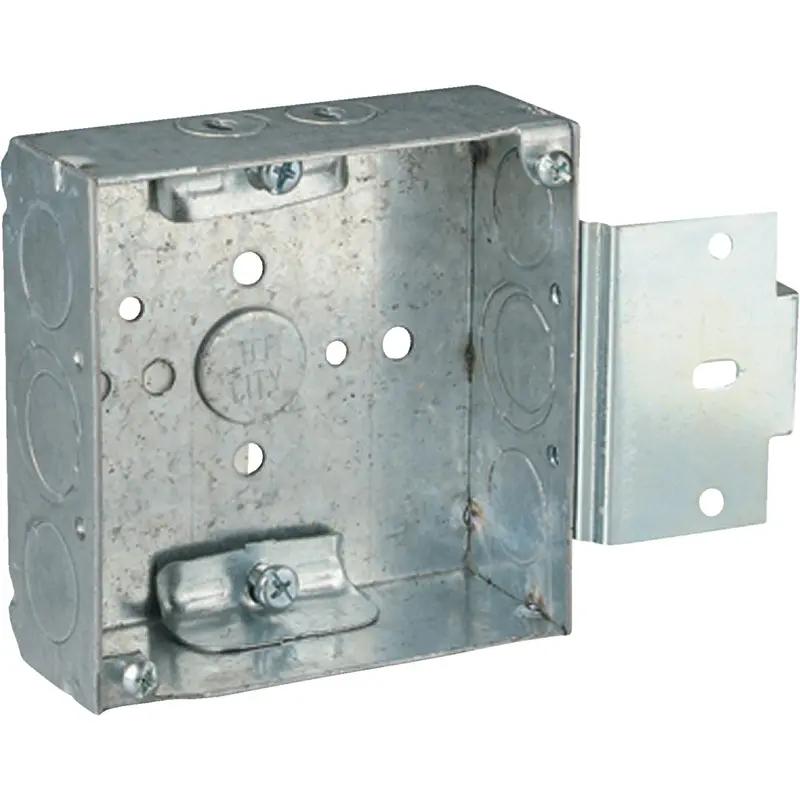 Steel City 4" × 4" Square Electrical Box – Off-Center Knockouts, Heavy-Duty Steel 1