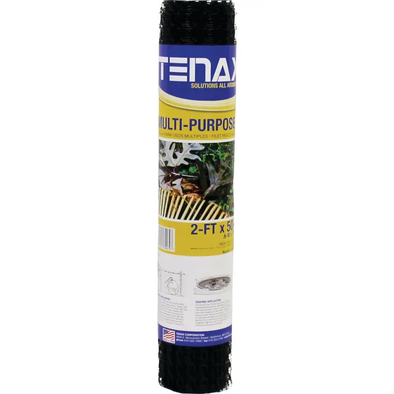 Tenax Black Multi-Use Mesh Netting – 3/4" X 1" Weave, 2 Ft X 50 Ft Roll 1