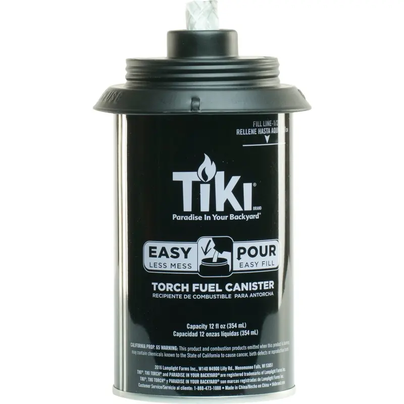 Tiki Easy-Pour 12 Oz Metal Torch Fuel Canister – Refillable & Leak-Resistant 1