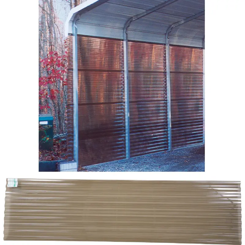 Tuftex Polycarb Smoke Square Wave Corrugated Polycarbonate Panels (26" X 8 Ft) 1
