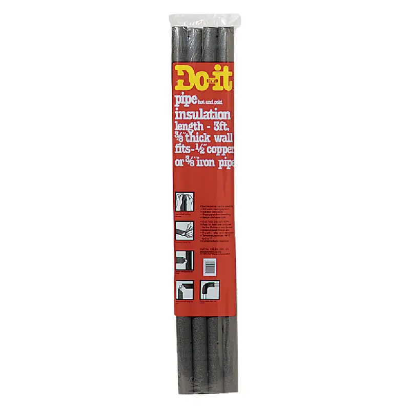 Tundra Polyolefin Pipe Insulation Wrap – 3/8 In. Wall Thickness, 1/2 In. Id × 3 Ft., Semi-Slit (4-Pack) 1