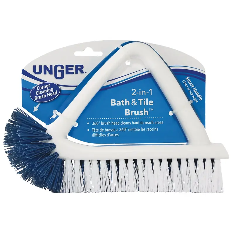 Unger 2-In-1 Bath & Tile Cleaning Brush – Dual-Surface Scrubbing Tool 1