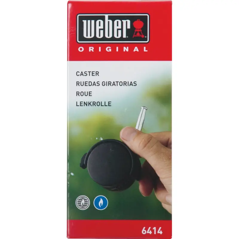 Weber Grill Caster Replacement Kit – Black Plastic Wheel With Mounting Insert 1