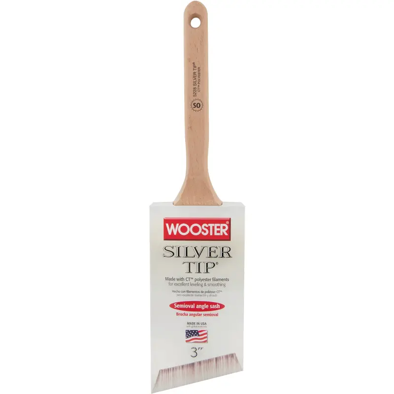 Wooster Silver Tip Semi-Oval Angle Sash Brush – 3-Inch Width 1