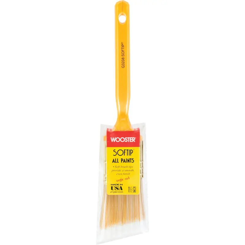 Wooster Softip Angle Sash Brush – 1-1/2 In, Premium Synthetic Bristles For Precision Edging 1