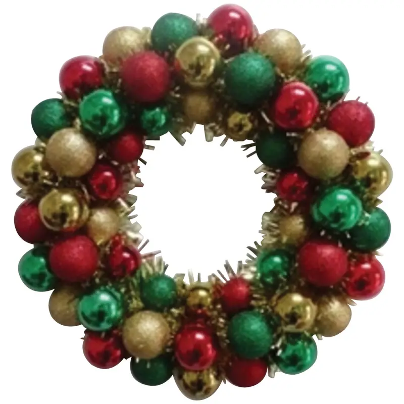 Youngcraft Shatterproof Ornament Wreath – 16" Red, Green & Gold Holiday Ring 1